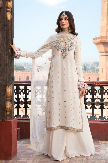 Stitched 3 Pieces Chiffon Embroidered Suit Ready To Wear