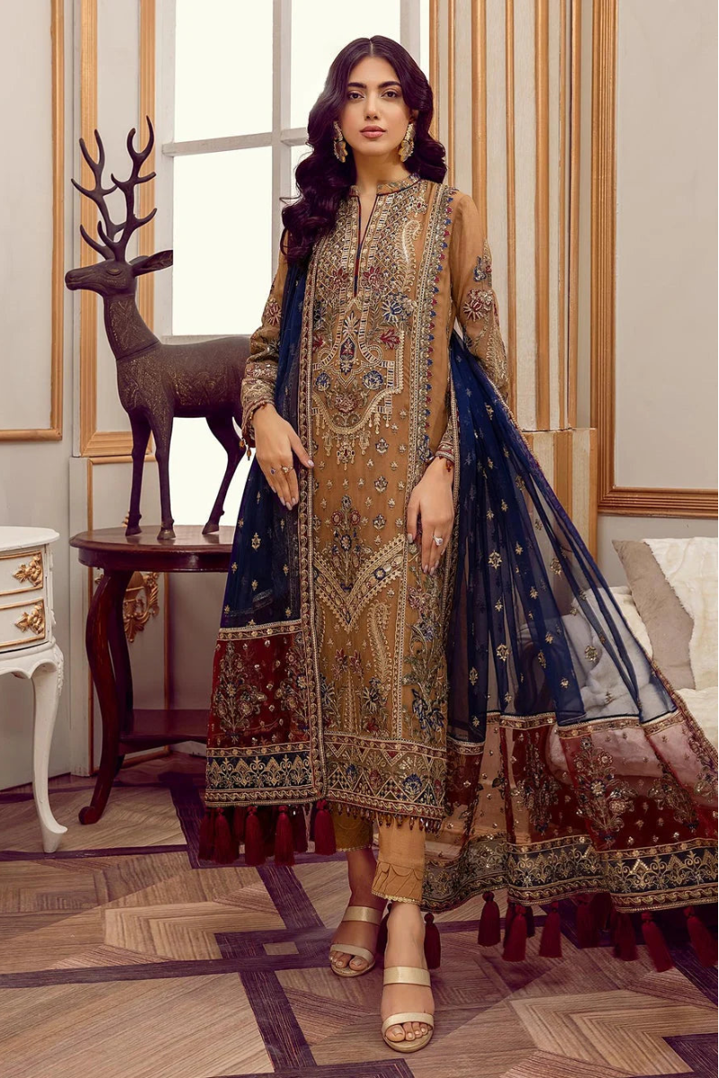 03-Piece Embroidered Organza Suit | Ready To Wear