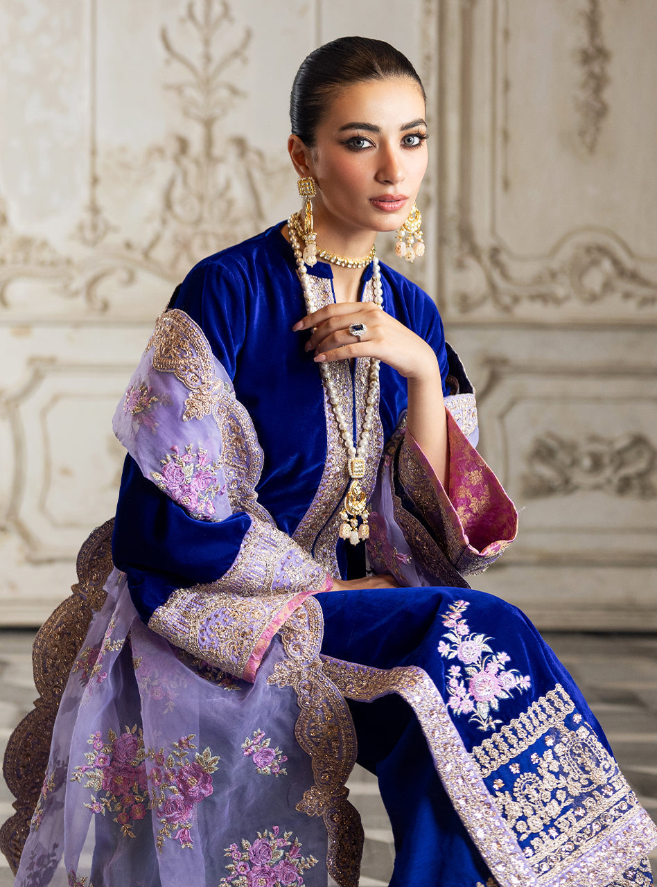 3 Piece Stitched Velvet Bridal Suit - Ready To Wear