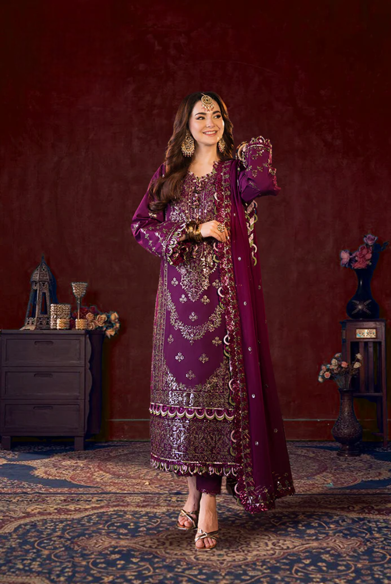 03-Piece Chiffon Suit With Embroidery - Ready To Wear