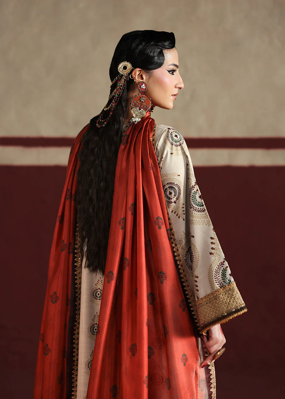 03-Piece Printed Lawn Suit With Embroidery | Ready To Wear