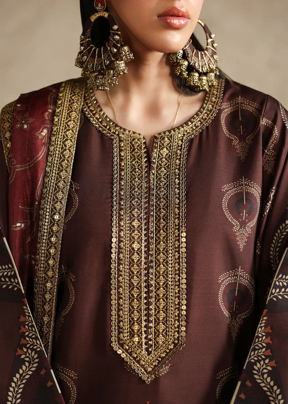 03-Piece Printed Lawn Suit With Embroidery | Ready To Wear