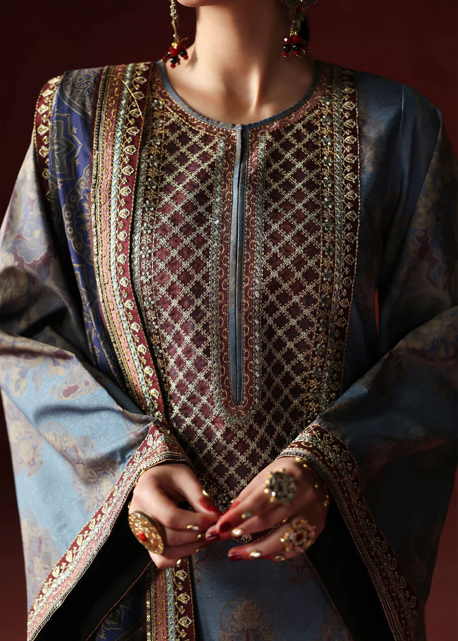03-Piece Printed Lawn Suit With Embroidery | Ready To Wear
