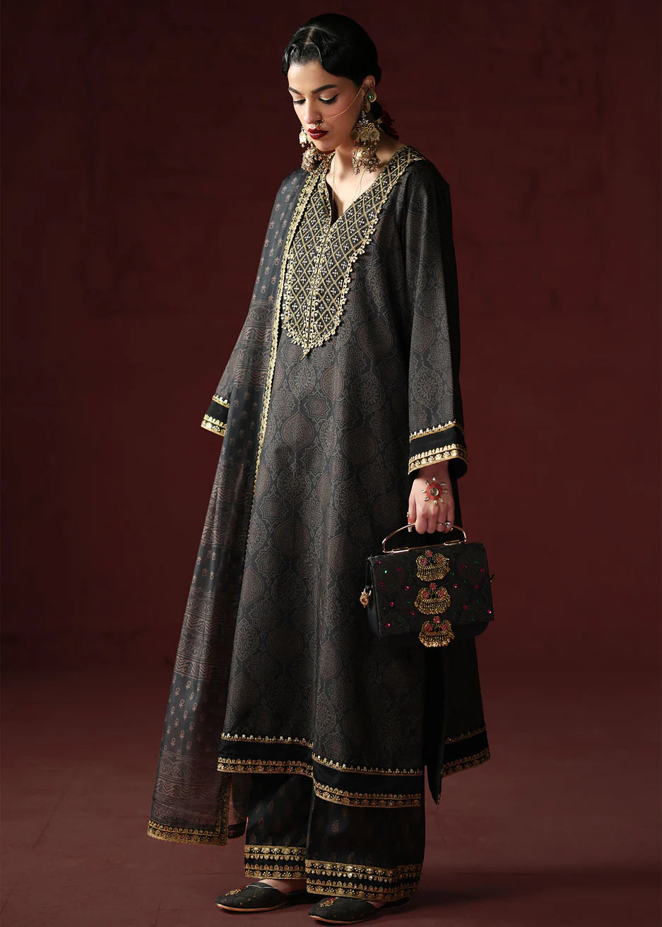03-Piece Printed Lawn Suit With Embroidery | Ready To Wear