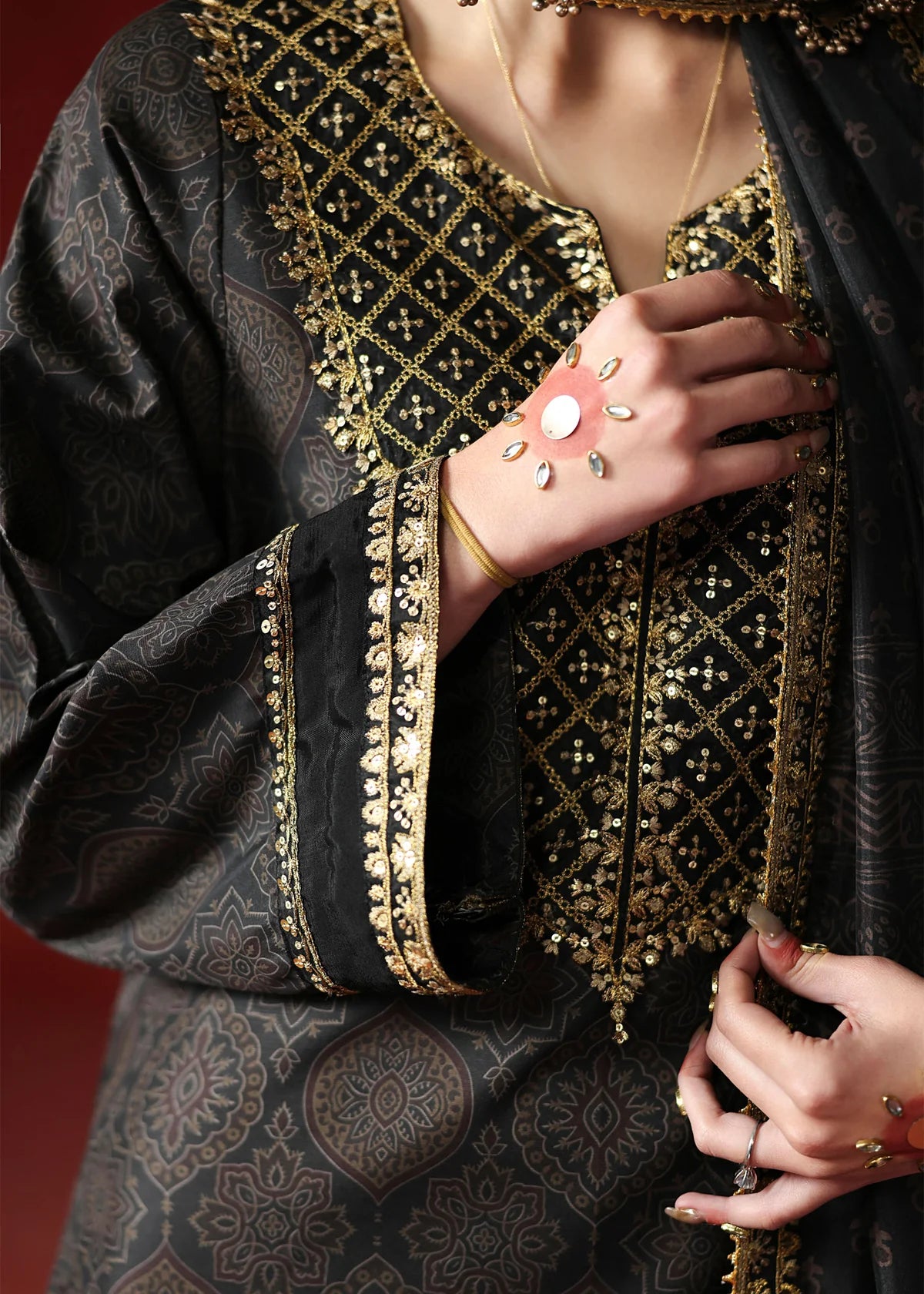 03-Piece Printed Lawn Suit With Embroidery | Ready To Wear