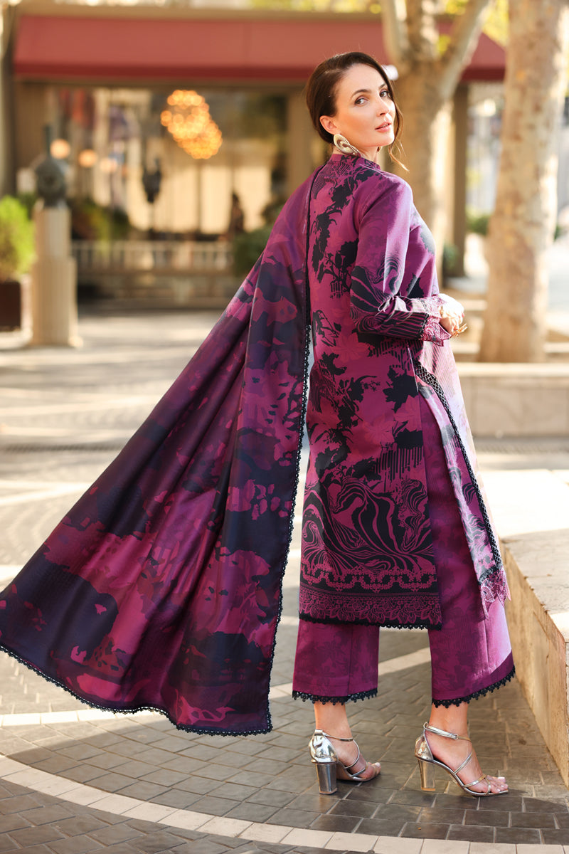 03-Piece Embroidered Lawn Suit With Digital Printed Dupatta
