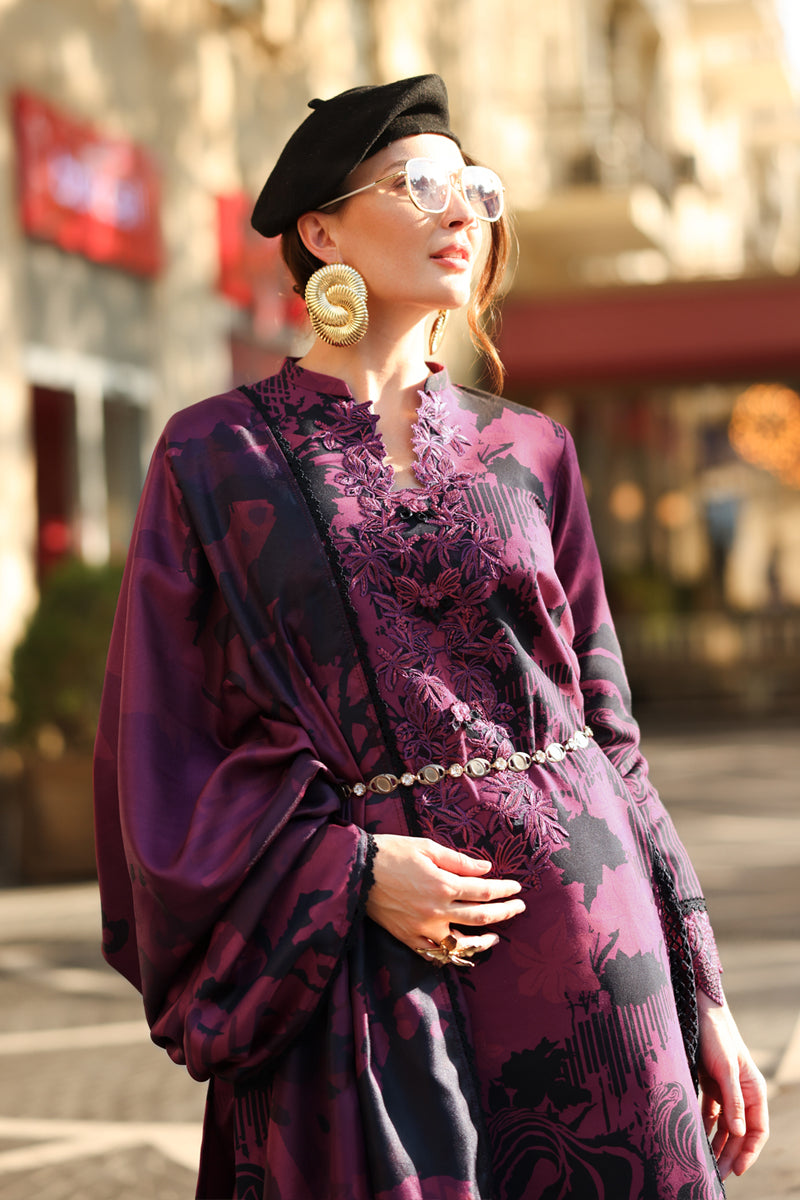 03-Piece Embroidered Lawn Suit With Digital Printed Dupatta