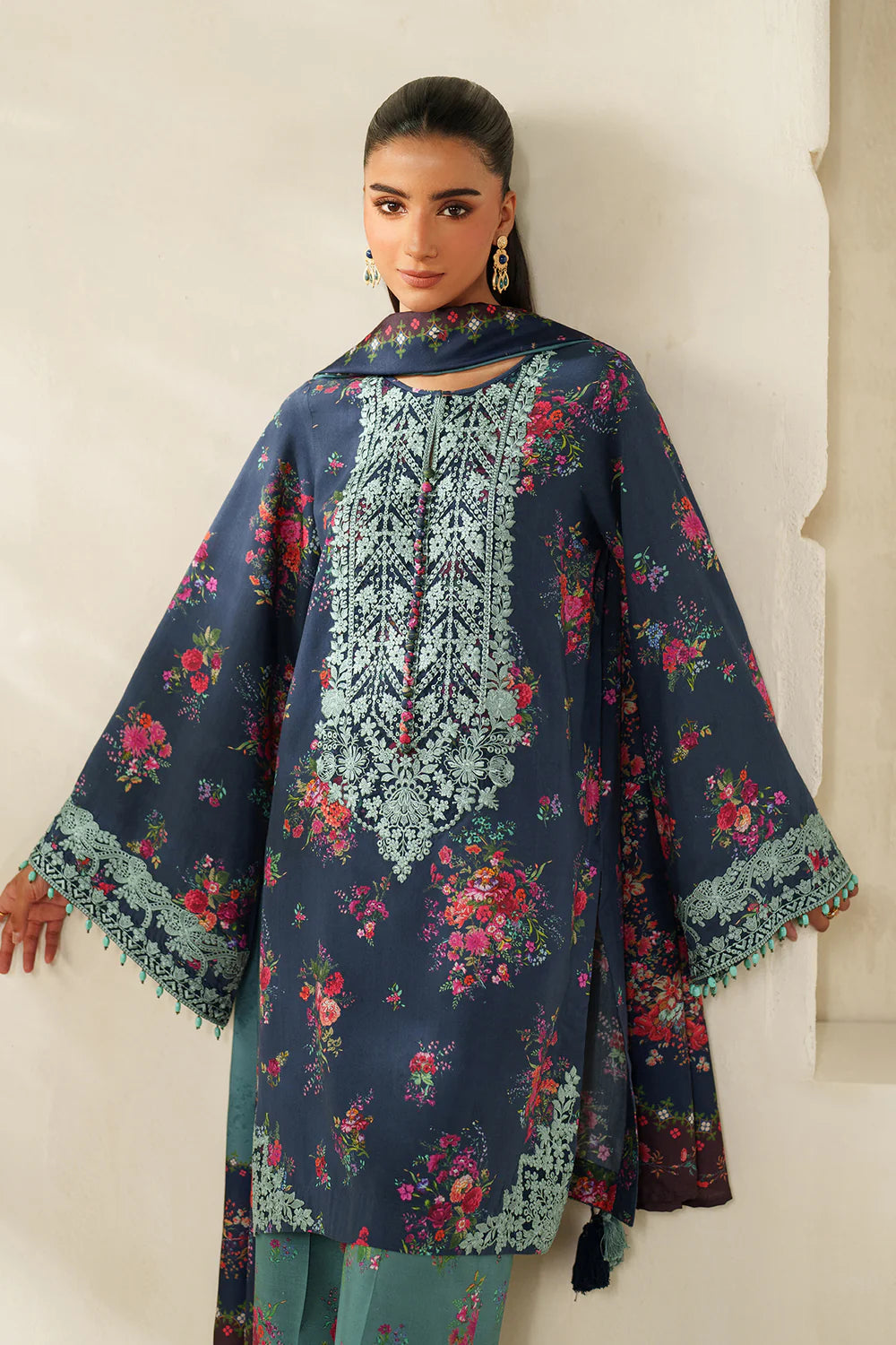 3Pcs Embroidered Lawn Suit Ready To Wear