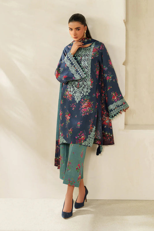 3Pcs Embroidered Lawn Suit Ready To Wear