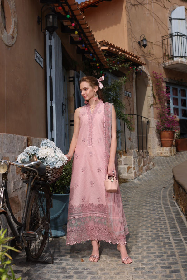 3 Piece Stitched Embroidery Lawn Dress - Ready to Wear