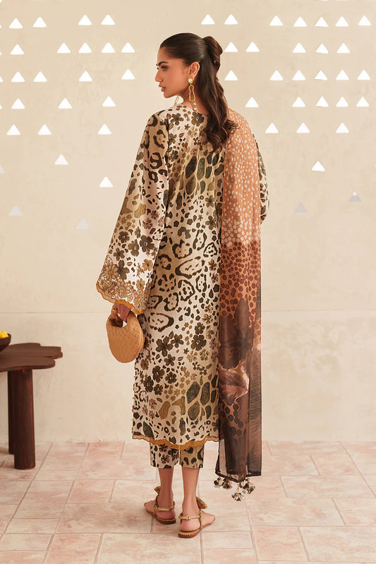 03-Piece Printed Lawn Suit With Chiffon Dupatta | Ready To Wear