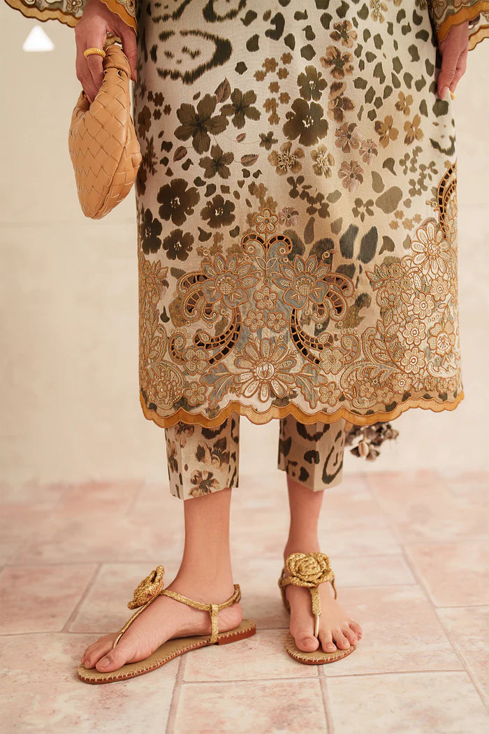 03-Piece Printed Lawn Suit With Chiffon Dupatta | Ready To Wear