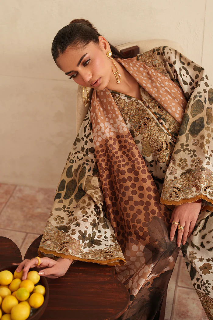 03-Piece Printed Lawn Suit With Chiffon Dupatta | Ready To Wear