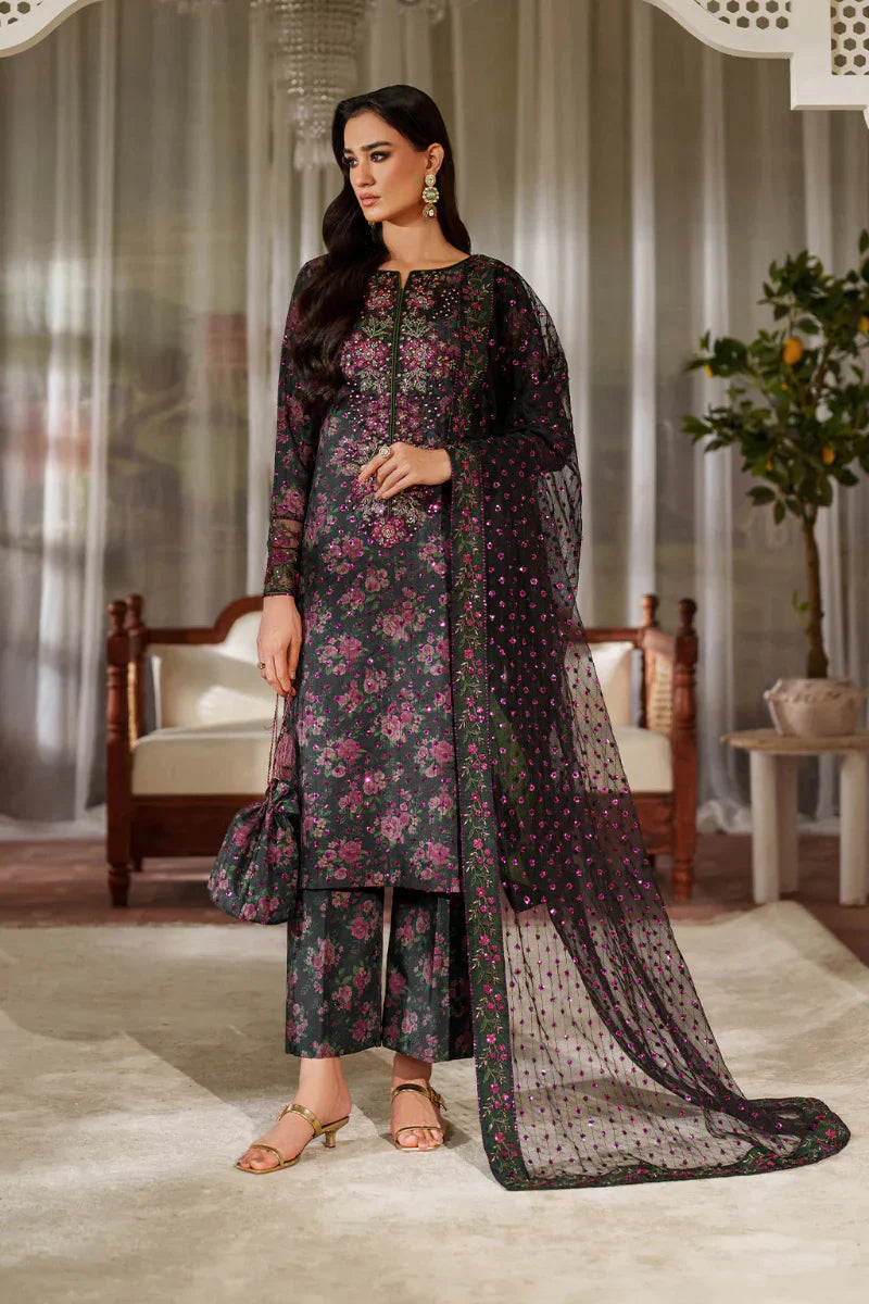 03-Piece Embroidered Lawn Suit With Chiffon Dupatta | Ready To Wear