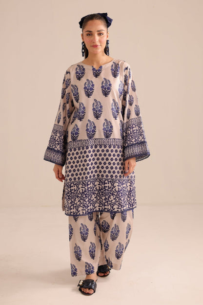 2 Piece Stitched Printed Cotton Lawn Suit - Ready to Wear