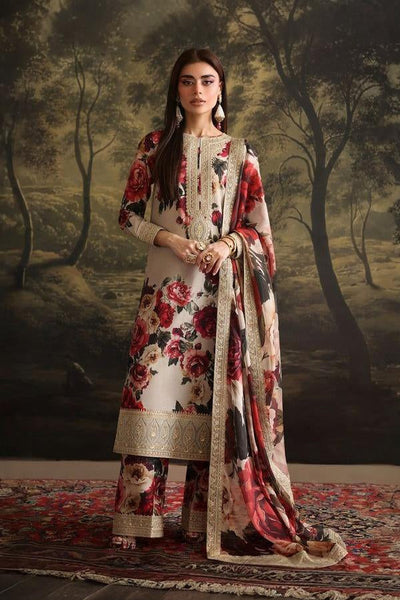 3 Piece Stitched Silk Dress - Ready To Wear