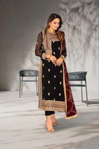 3 Piece Stitched Chiffon Embroidery Dress - Ready To Wear