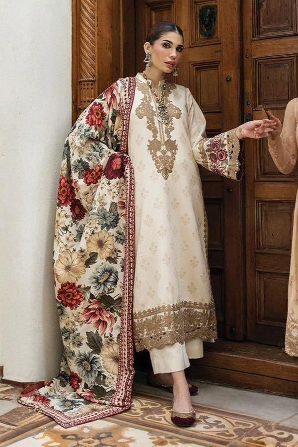 3 Piece Stitched Lawn Suit - Ready To Wear