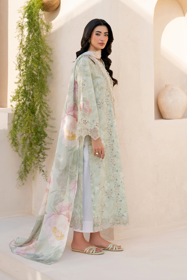 3 Piece Stitched Lawn Suit Ready To Wear
