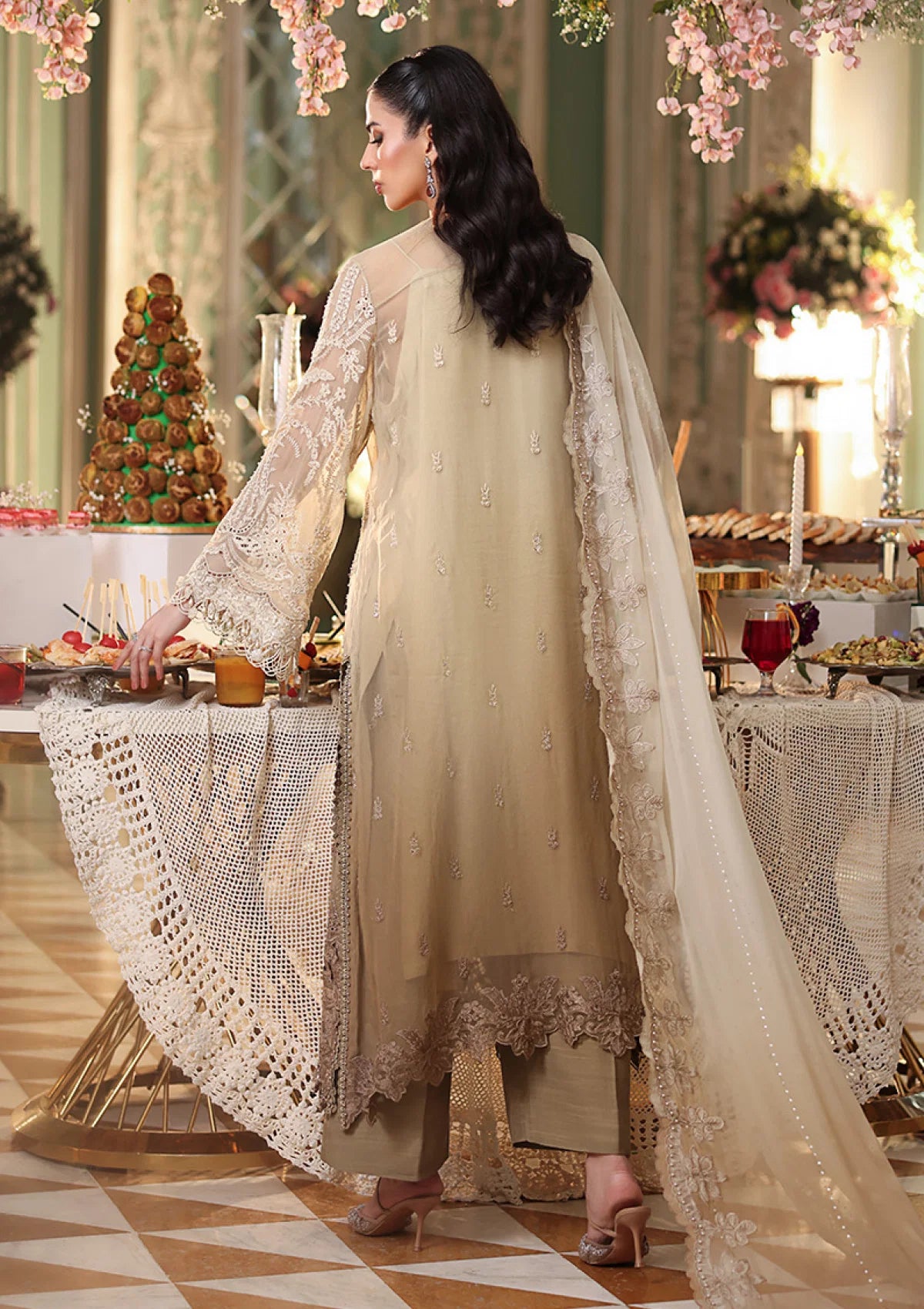 03-Piece Chiffon Suit With Heavy Embroidery - Ready To Wear