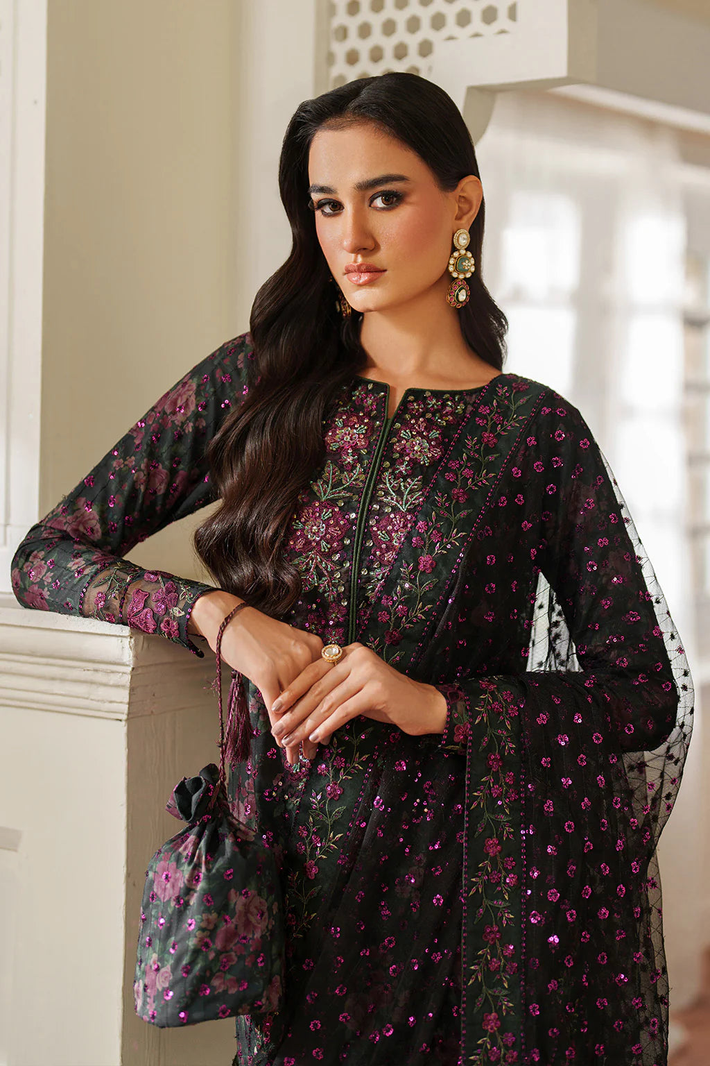 03-Piece Printed Lawn Suit With Embroidery - Ready To Wear