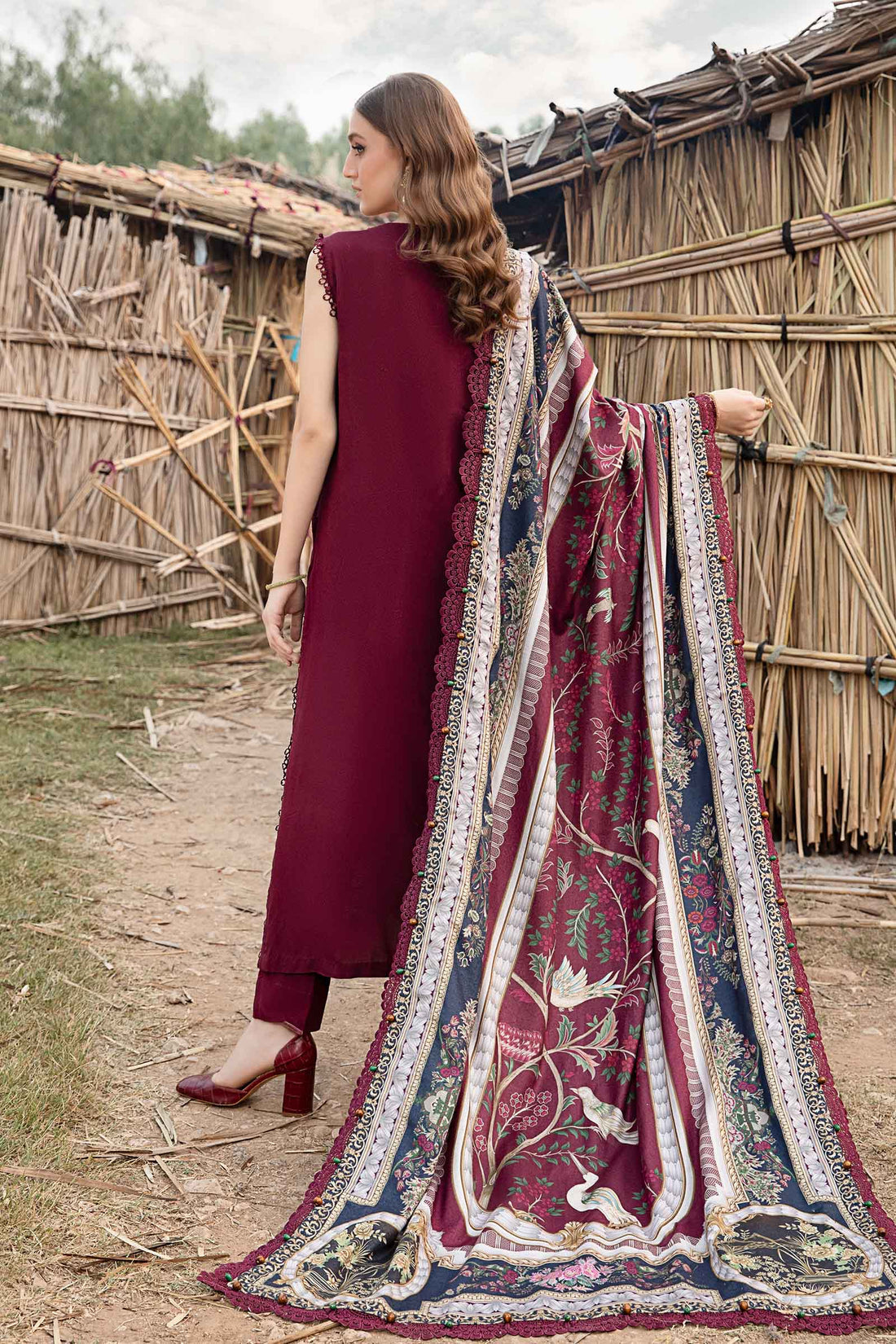 3 Piece Stitched Dhanak Dress - Ready To Wear