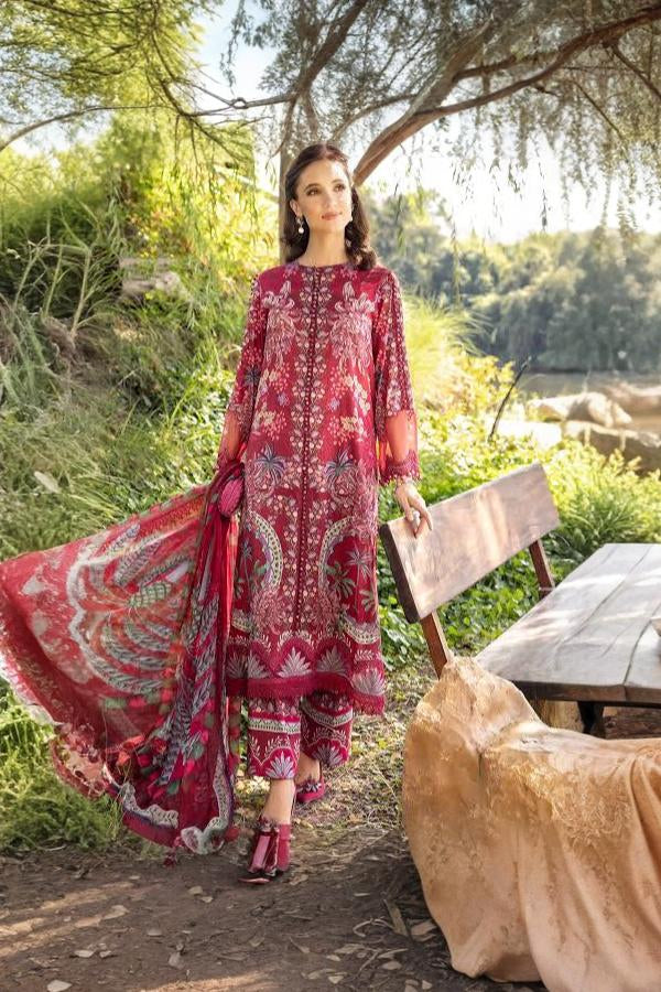 3 Piece Stitched Lawn Suit - Ready To Wear