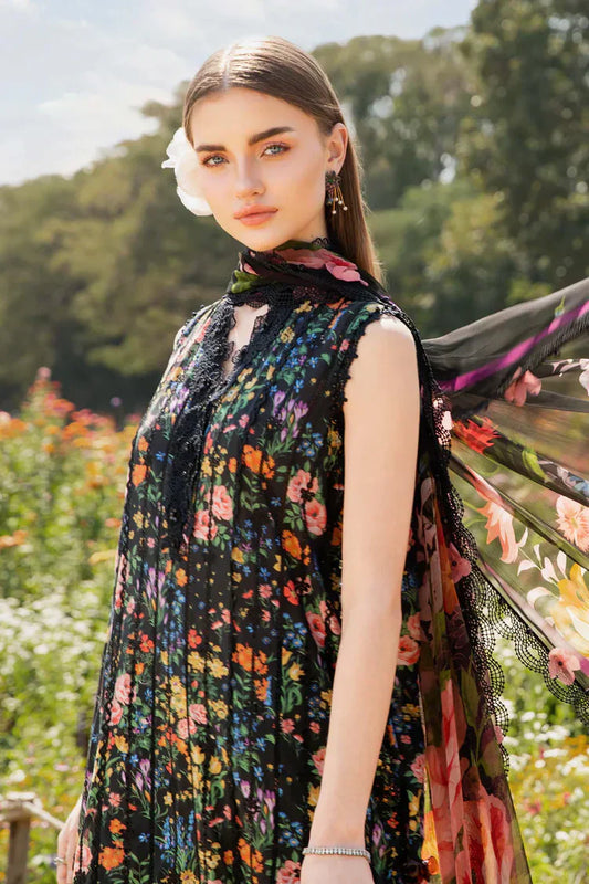 3 Piece Stitched Lawn Suit - Ready To Wear