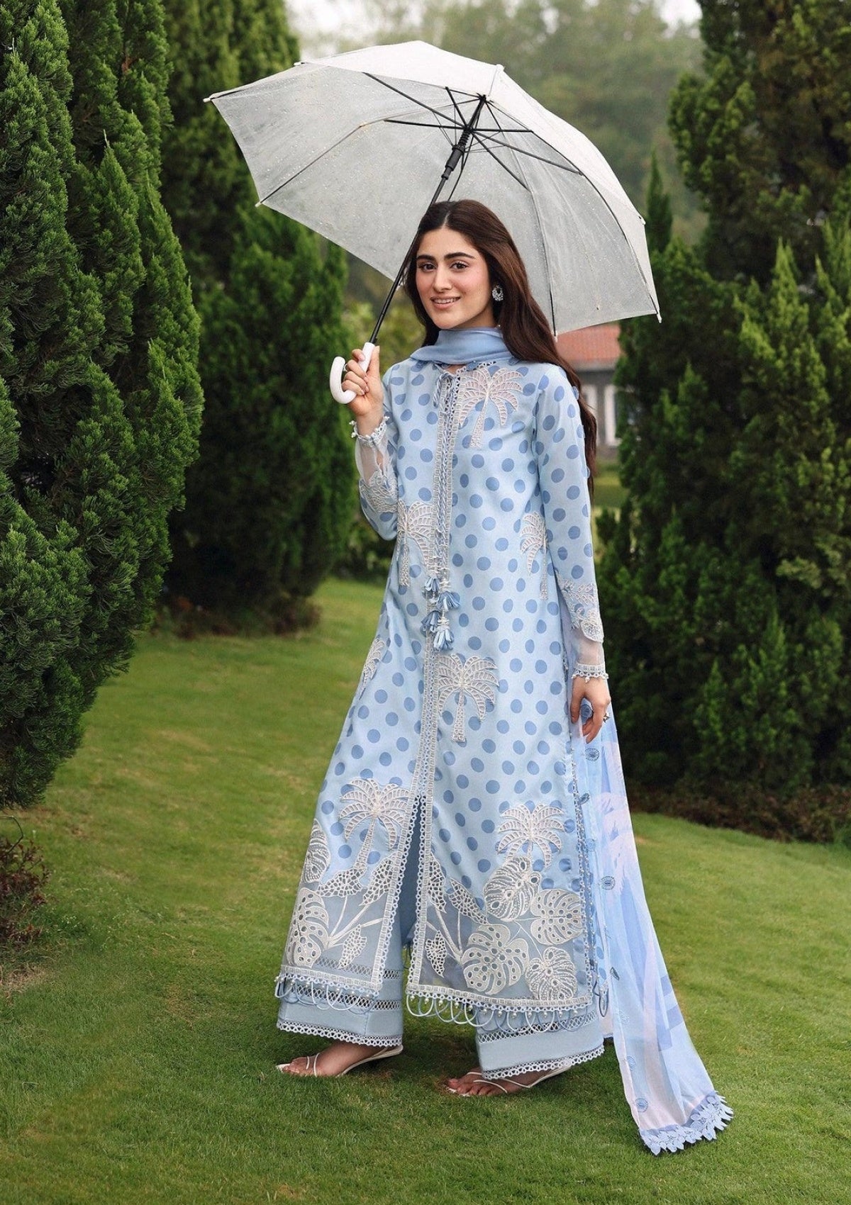 3 Piece  Printed Lawn Chikankari Suit with Chiffon Dupatta | Ready to Wear