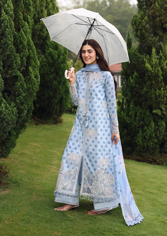 3 Piece  Printed Lawn Chikankari Suit with Chiffon Dupatta | Ready to Wear