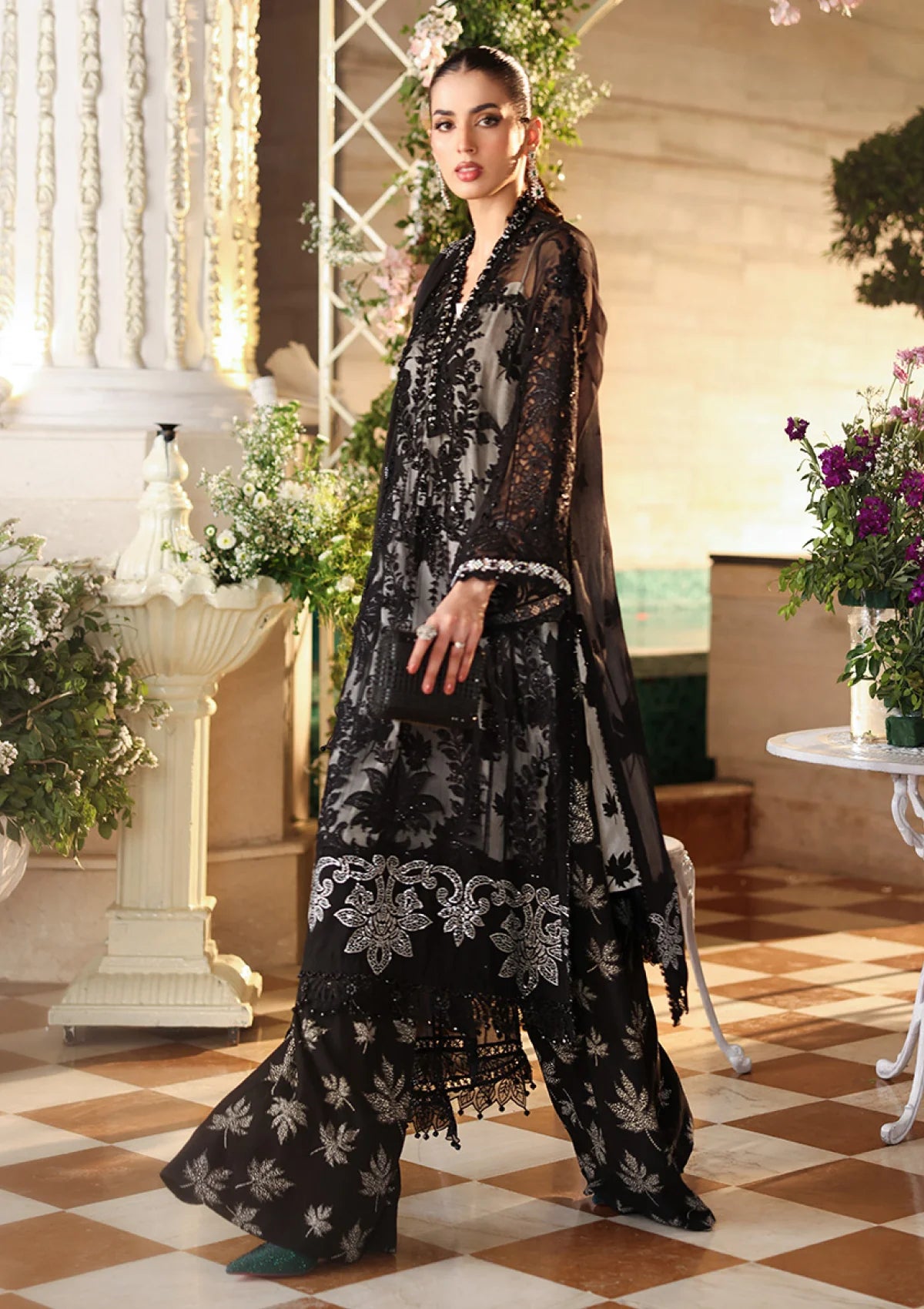 03-Piece Chiffon Suit With Heavy Embroidery - Ready To Wear