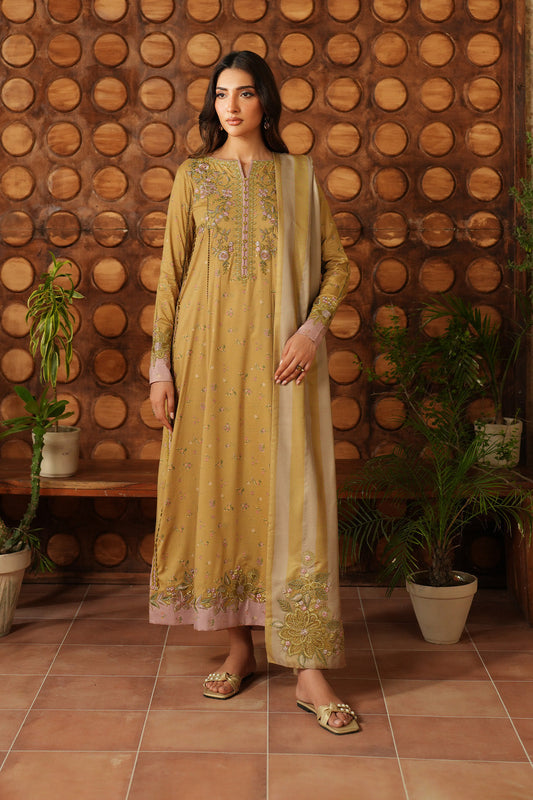 3 Piece Embroidered Lawn  Stitched Suit Ready To Wear