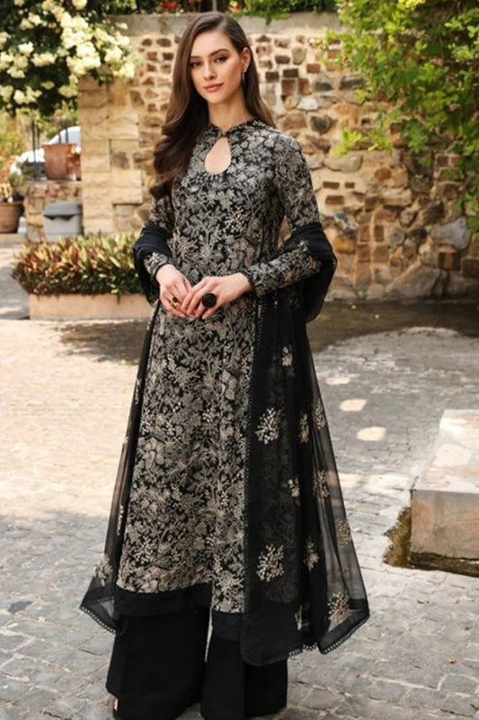 03-Piece Embroidered Lawn Suit With Chiffon Dupatta | Ready To Wear