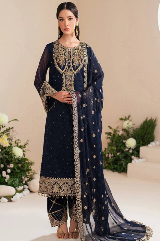 03 Piece Heavy Embroidered Chiffon Suit - Ready To Wear