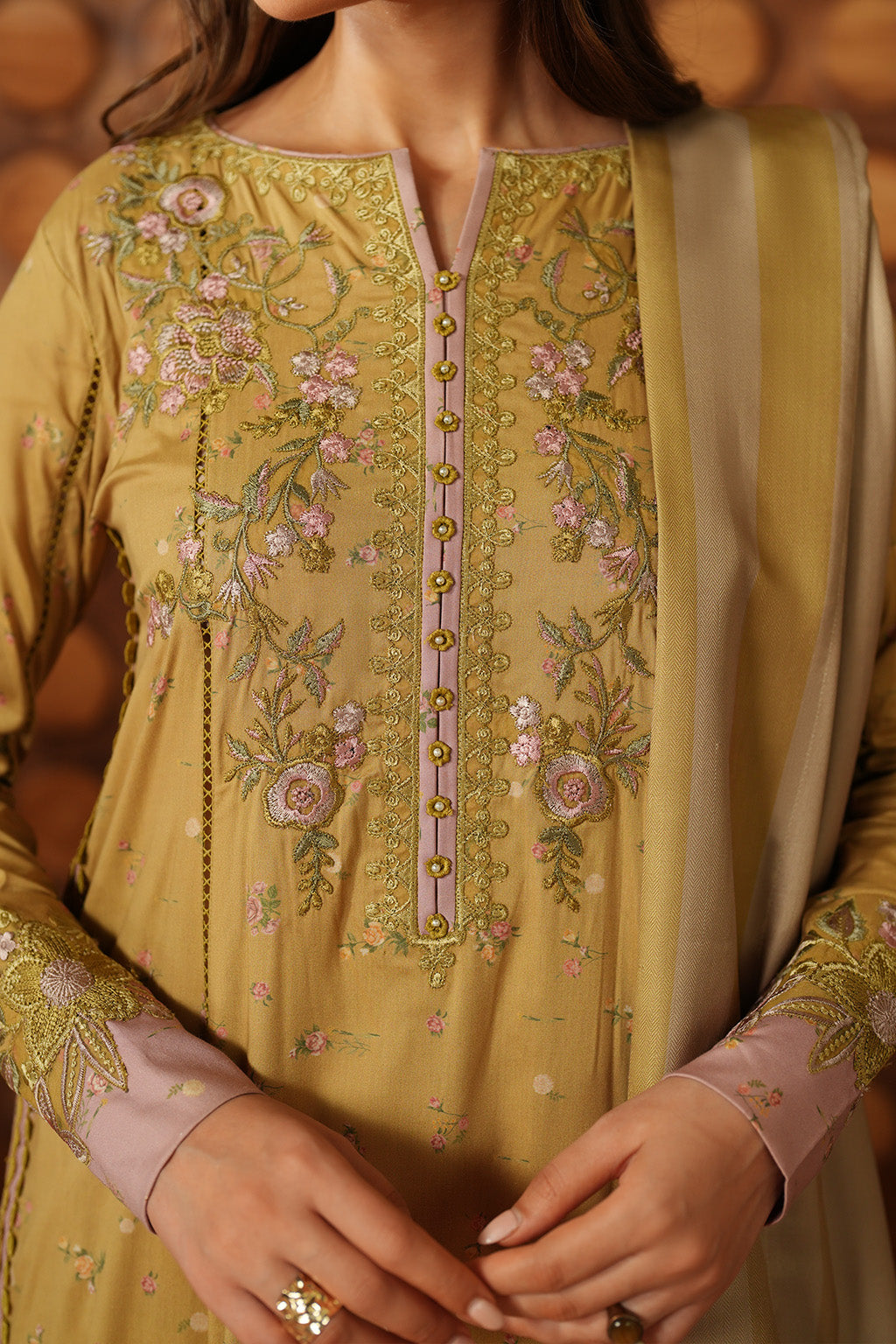 3 Piece Embroidered Lawn  Stitched Suit Ready To Wear