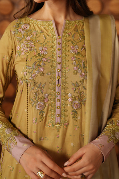 3 Piece Embroidered Lawn  Stitched Suit Ready To Wear
