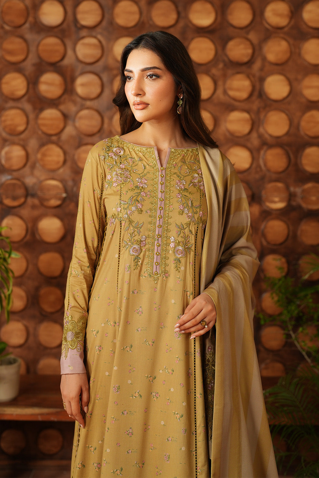3 Piece Embroidered Lawn  Stitched Suit Ready To Wear
