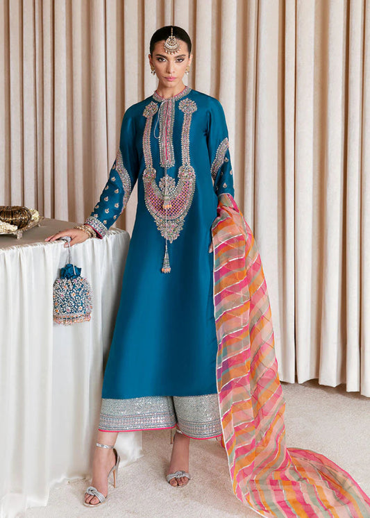 03-Piece Korean Sheesha Silk Suit - Ready To Wear