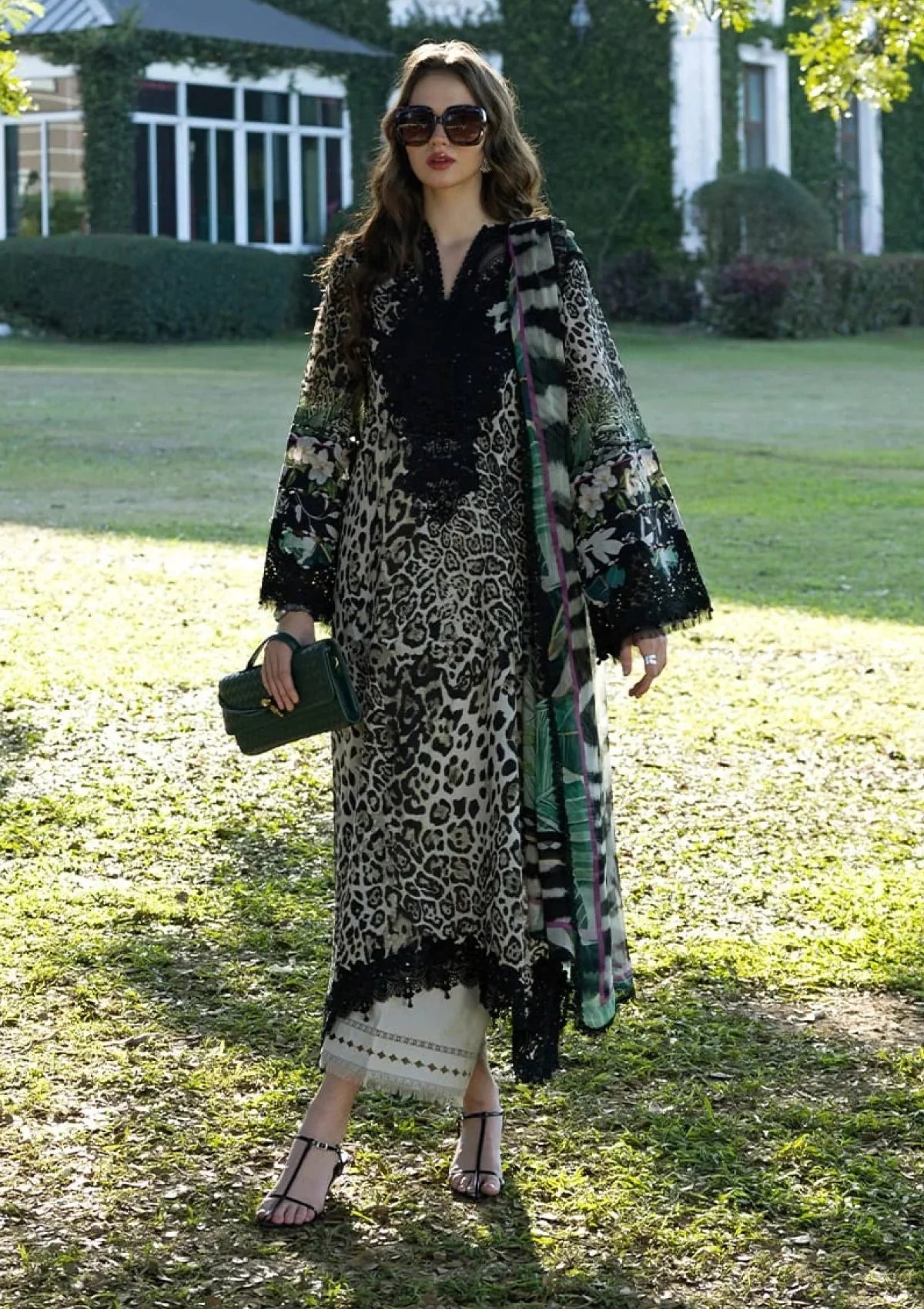 3 Piece Digital Printed Lawn Suit with Embroidered Chiffon Dupatta | Ready to Wear