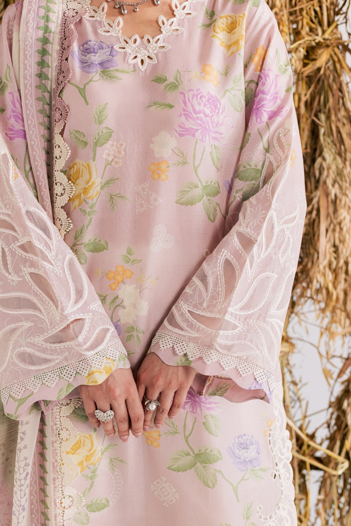 03 Piece Digital Printed Lawn Suit - Ready To Wear