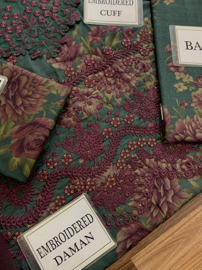 3 Piece Printed Lawn Embroidery Dress - Ready To Wear