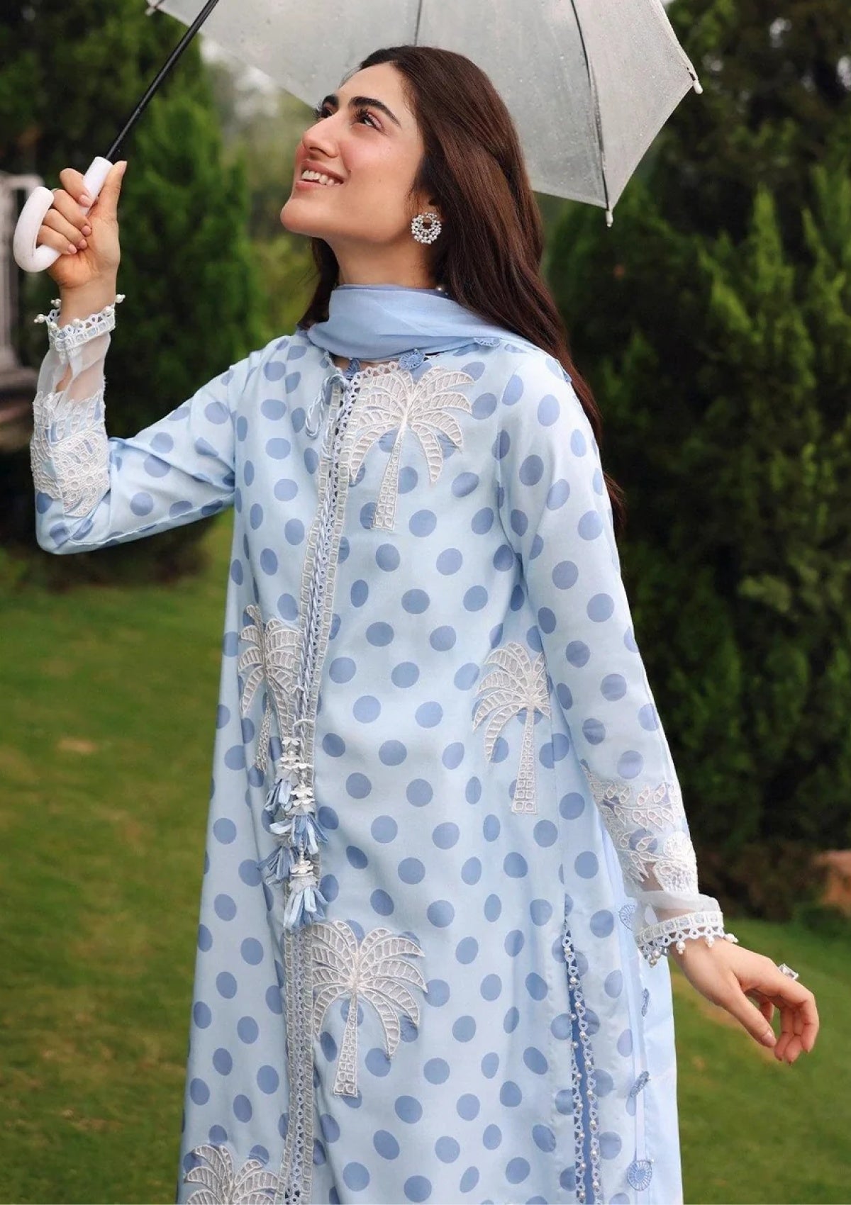 3 Piece  Printed Lawn Chikankari Suit with Chiffon Dupatta | Ready to Wear