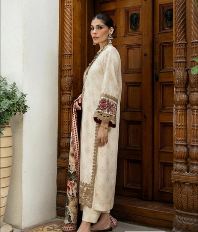 3 Piece Stitched Lawn Suit - Ready To Wear