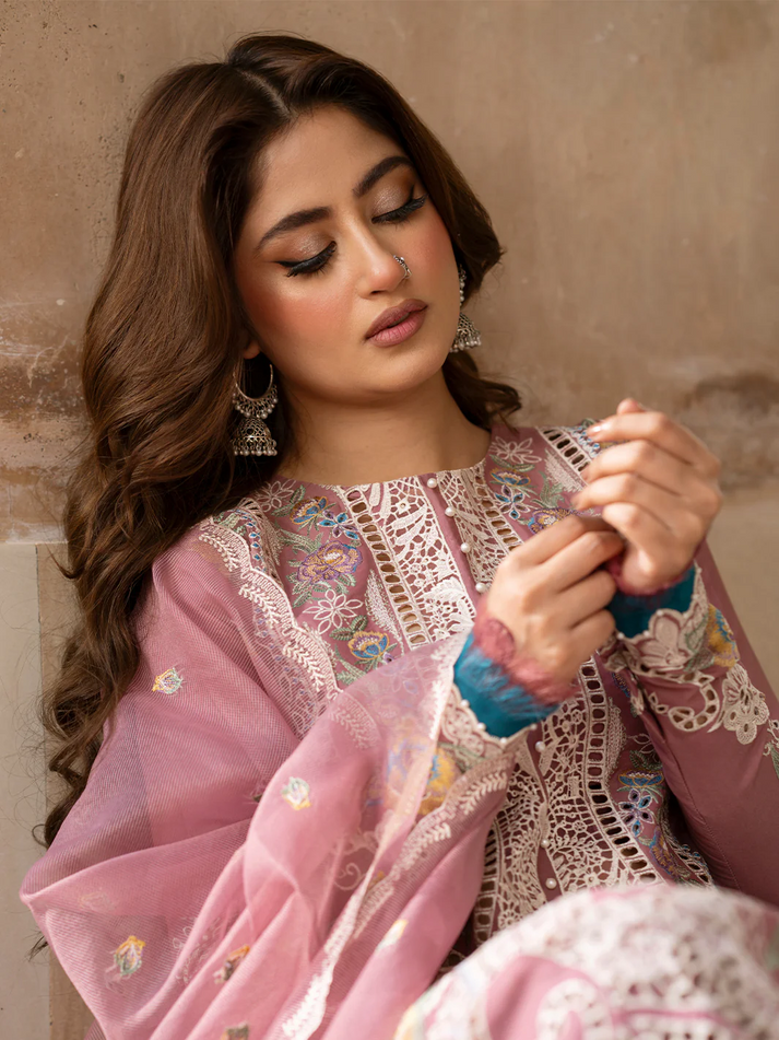 03-Piece Luxury Lawn Embroidered 3Pcs Stitched Suit