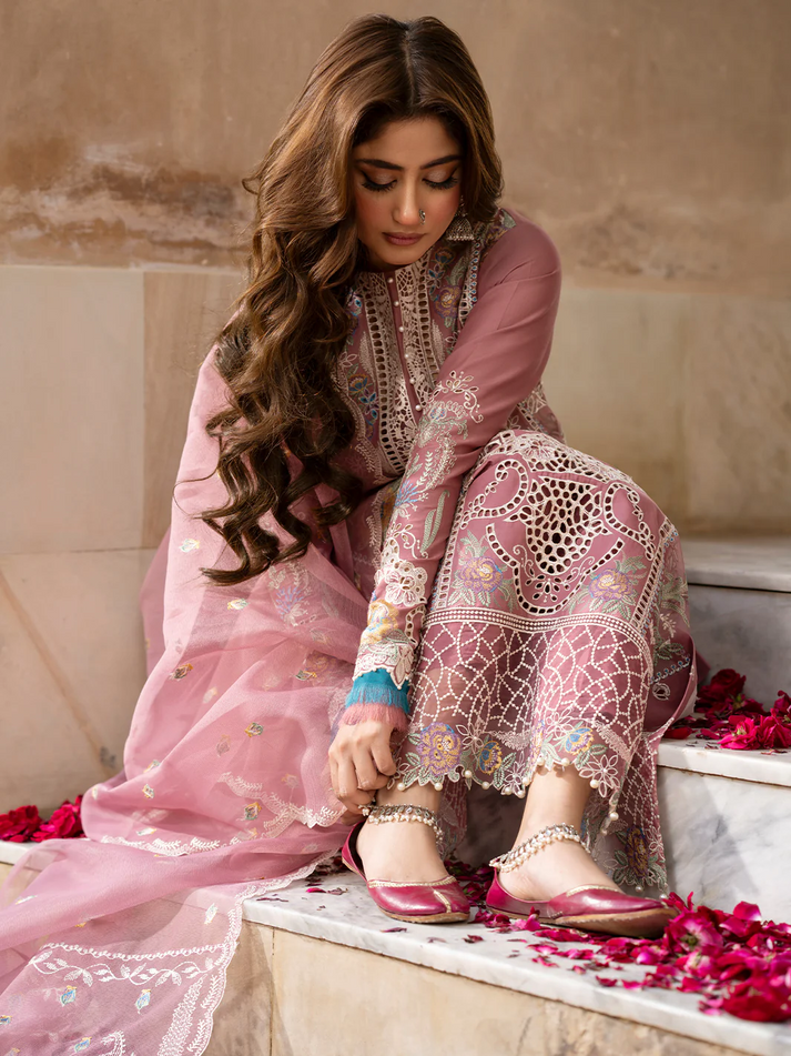 03-Piece Luxury Lawn Embroidered 3Pcs Stitched Suit