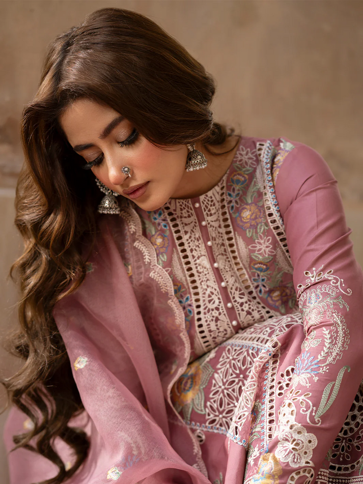 03-Piece Luxury Lawn Embroidered 3Pcs Stitched Suit
