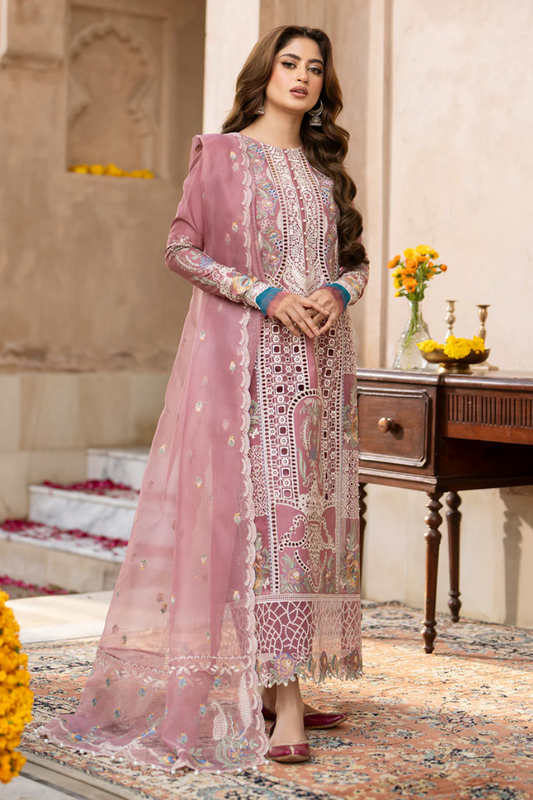 03-Piece Luxury Lawn Embroidered 3Pcs Stitched Suit