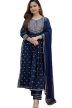 3 Piece Stitched Linen Dress - Ready To Wear