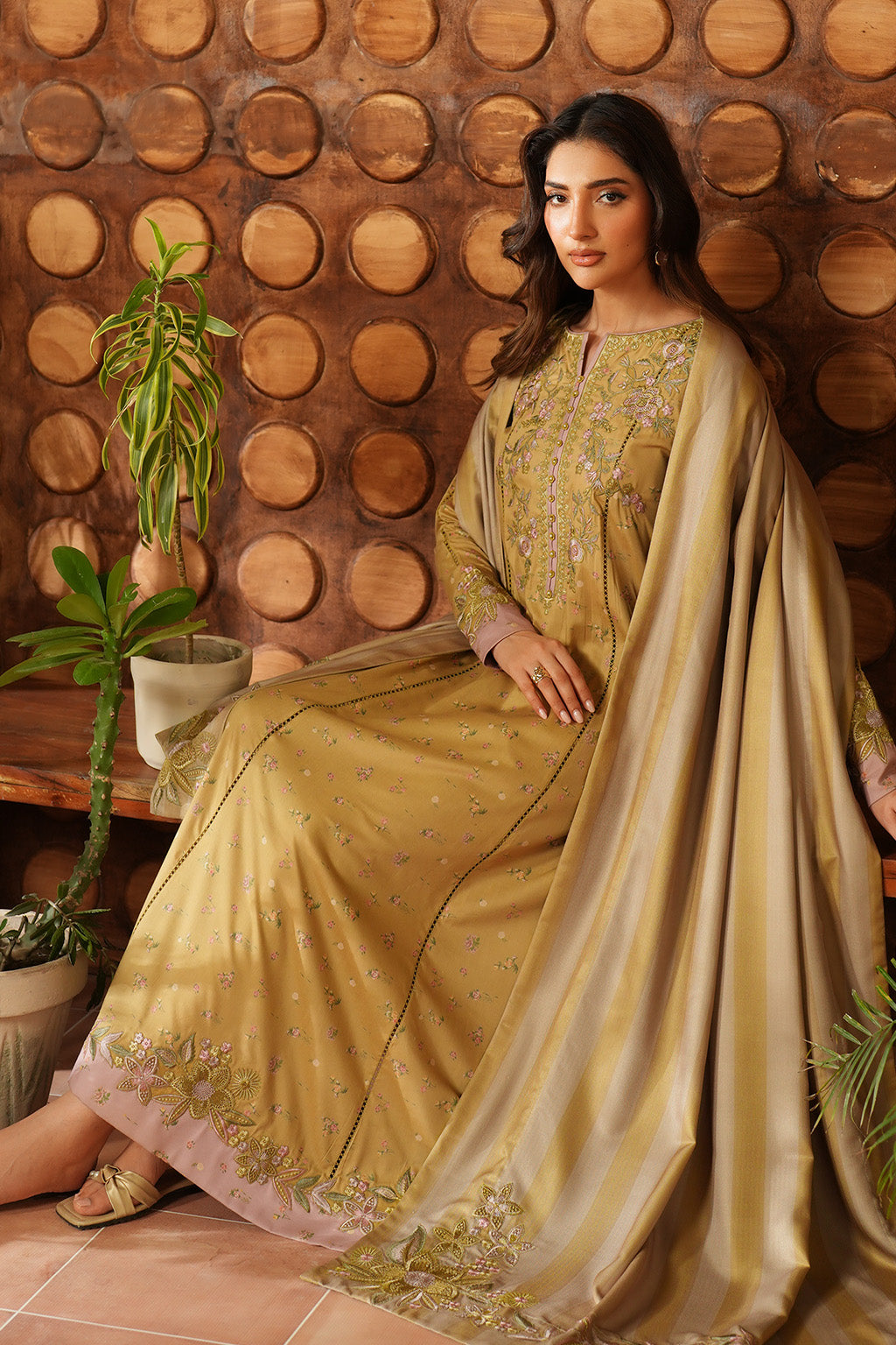 3 Piece Embroidered Lawn  Stitched Suit Ready To Wear