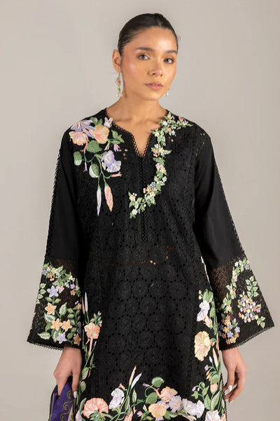 3 Piece Stitched Chikankari Embroidery Suit - Ready To Wear